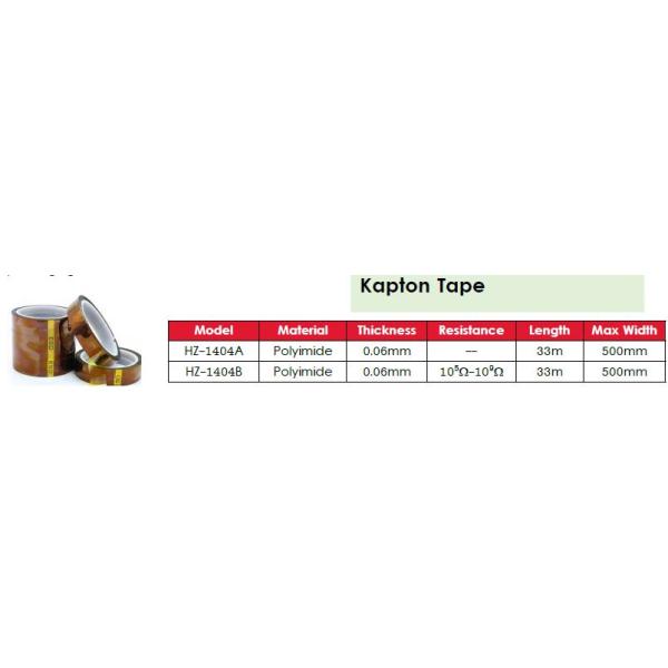 Length 33m ESD Warning Tape , ESD Kapton Tape High Temperature Resistance