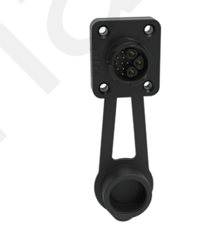 Solder 12pin M19 Connector with Black Nylon PA66 Shell and Overmolded Aluminum Alloy