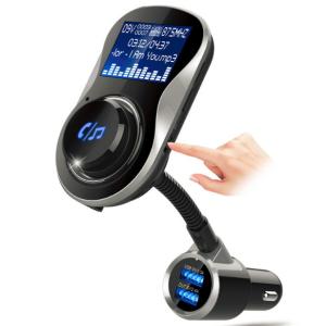 China Dual USB Port FM Transmitter Bluetooth AUX Audio Receiver Adapter , Support U Disk TF Card Play Music With LCD Display wholesale