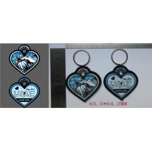 China Double Side Custom Woven Keychain Polyester Personalised Key Holder wholesale