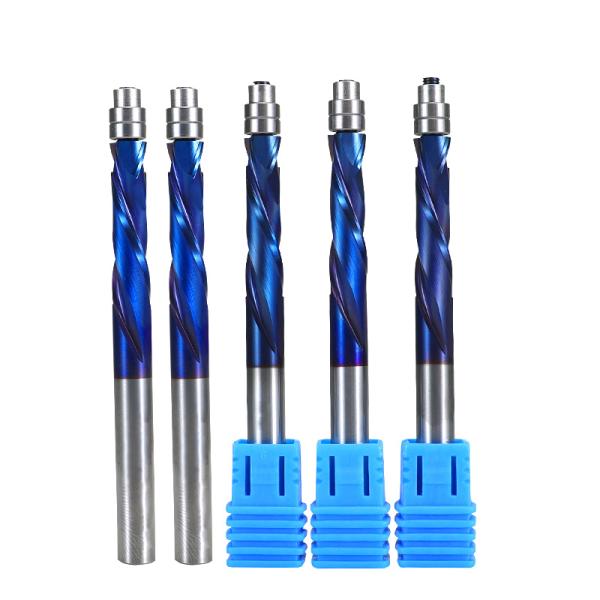 Yingba Hot Sale Carbide Nano Coating up Compression Flush Trim Router Bit Wood With Bearing Milling Cutter