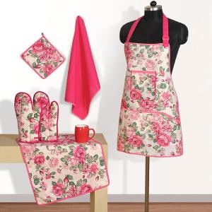 China Cooking Kitchen Aprons for Chef Glove and Potholder Set,Mama