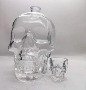 China 3000ML Large Alcohol Bottle glass crystal skull decanter For Vodka wholesale
