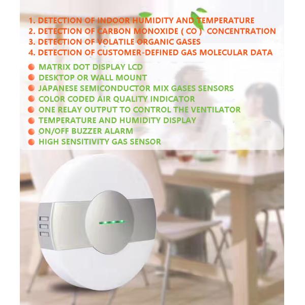 Integrated Wall Mounted Air Quality Monitor For Home Formaldehyde And Pm 2.5