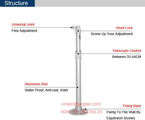 Screwdriver shape mini pico portable projector bracket lift mount support 33-44CM height