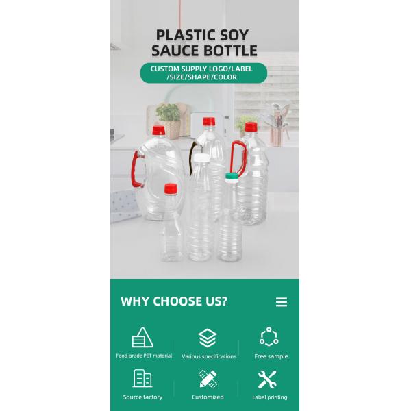 380ml 500ml 760ml Plastic Condiment Bottles Empty Square Edible Oil Bottle