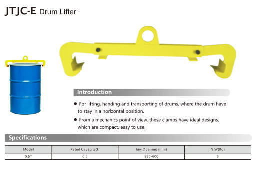 Elevate Your Drum Handling with JTJC-E Jerrican Clamp Mechanical Lifting Devices