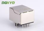Customized 10/100base - T RJ45 Modular Connector With Transformer 1 X 1 Tab Down