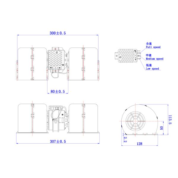 Small low noise copper motor 24volts dc brushed bus condenser blower