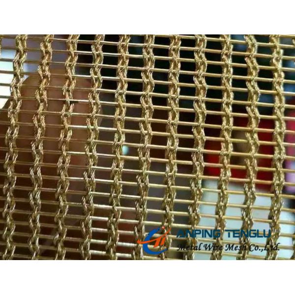 Copper Facade Mesh With Copper Rods and Copper Cable, Building Decoration