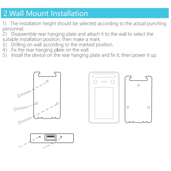 Single/ Multi User Face Time Attendance Machine 4.3 Inch Touch Screen 12V DC