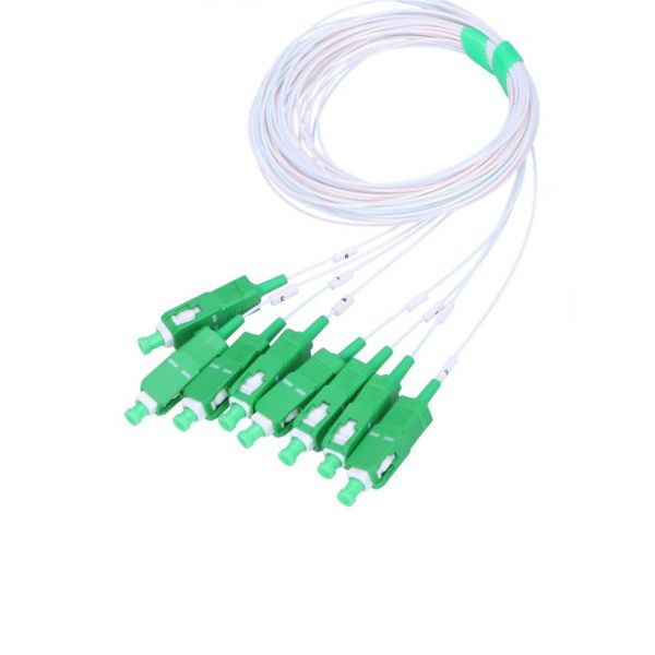 1m PVC SC APC PLC Splitter , Fiber Splitter 1x8 Single Mode Fiber LSZH