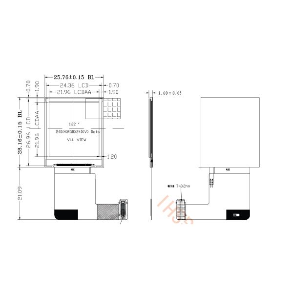 ST7789V 1.22 Inch Sunlight Readable Screen , 3 SPI Interface Touch Panel Module
