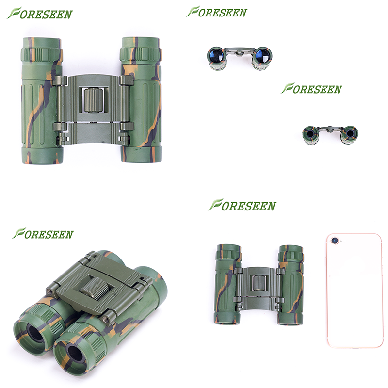 FORESEEN DCF 8X21 Roof Prism Binoculars Kids Telescope Army Green Color