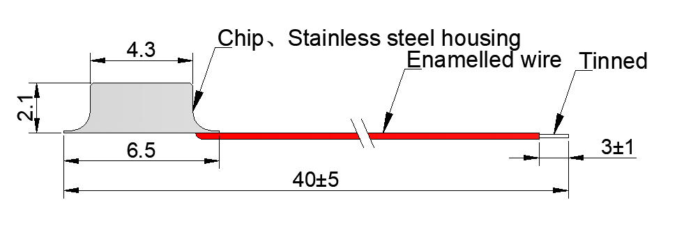 50KΩ 2.252KΩ 10KΩ Wearable Medical Temperature Sensor For Body Temperature Measurement