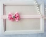 Small Plain Elastic Hair Ties With Bows , Colorful Thin Elastic Headbands