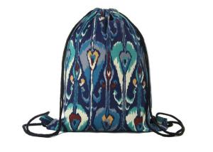China Custom Pull String Bags , Thermal Transfer Printing Canvas Drawstring Cinch Backpack wholesale