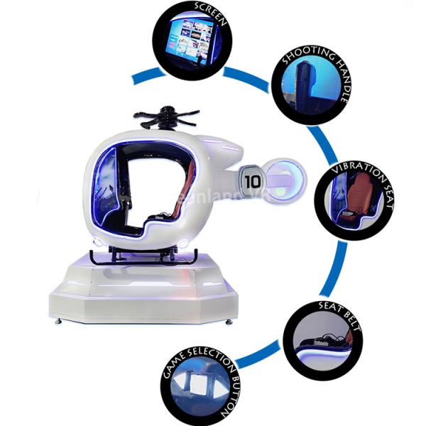 9D VR Helicopter Flight Simulator 280x125x220cm 250kg Capacity
