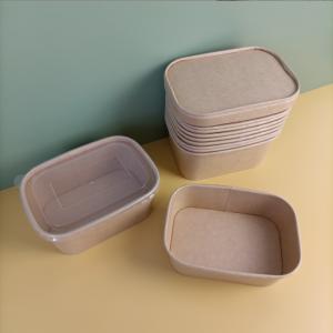 China Kraft Paper Takeaway Lunch Box Biodegradable Salad Fruit Food Container With Lid wholesale