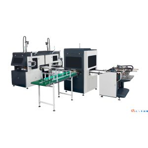 Bi-Channel Smart Fully Automatic Rigid Box Making Machine For Wine Luxury Bottle