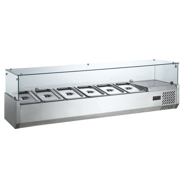 Glass Top Salad Bar Counter Display Used