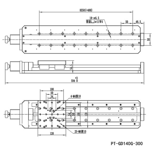 Electric Motorized Linear Stage Motorized XYZ Stage Travel Range 50 - 500mm