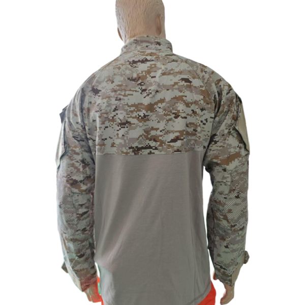 Tactical Camo Combat Shirt with Half Zip and Arm Pockets Breathable Comfortable Frog Tactical Training Suit