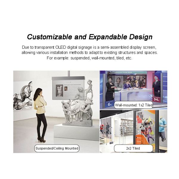 HD Interactive Transparent OLED Display 30in Transparent Digital Signage