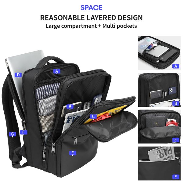 Smart Waterproof Large Capacity 21L Business Travel Backpack With Dry And Wet Isolation Layer