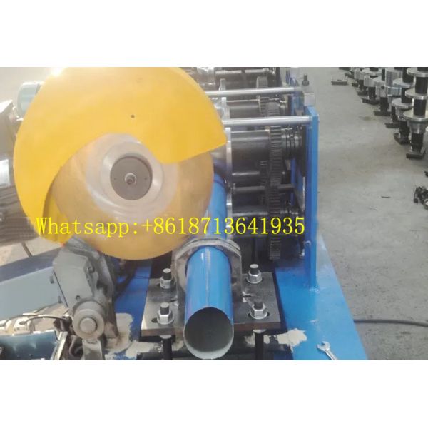 100mm Round Pipe Gutter Downspout Roll Forming Machine Fly Saw Cutting Type