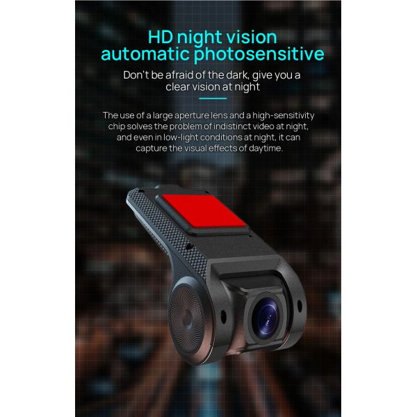 USB Car Dash Cam HD 1080P 170° Wide Angle Recorder Front ADAS Android DVR Night Version