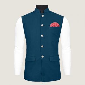 China Customized Modern Fit Mens Mandarin Collar Waistcoat For Special Occasion 100% Premium Cotton on sale