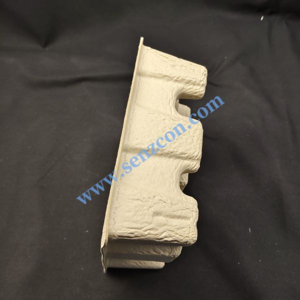 The pulp molded packaging base for small speakers is custom-made by a factory in Ningbo. It is made of corrugated paper, environmentally friendly and