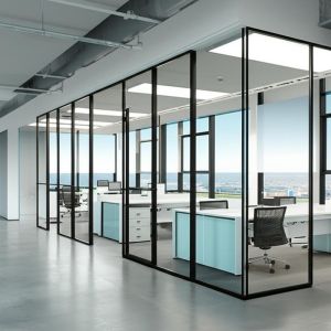 China Single Glazed Office Glass Partition Wall with Sound Insulation and 108mm/90mm Thickness for Panoramic System on sale