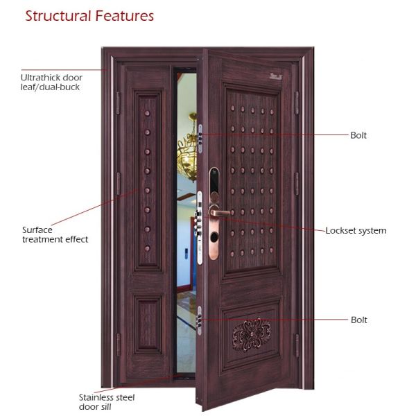 Chinese Supplier Professional Product Cheap Price Top Supplier Luxury Design Metal Galvanized Security Steel Door for Business