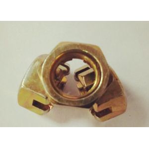 China Yellow Galvanized Hexagon Slotted Nut , 14mm 1.5 Lug Nuts For Fastening wholesale