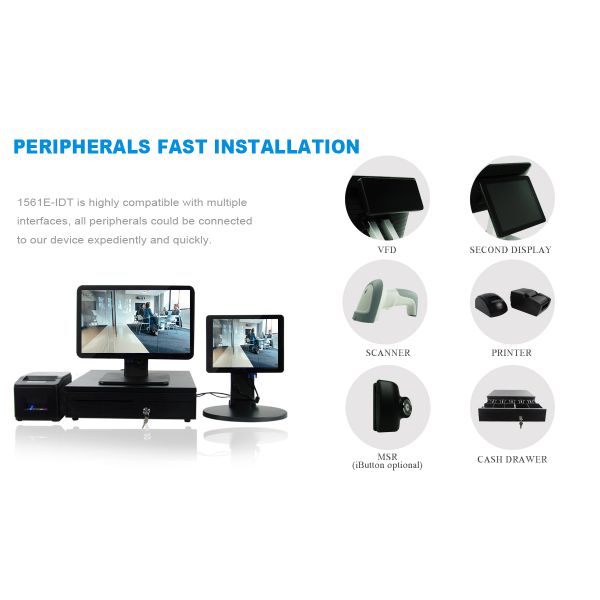1561E Desktop POS Terminal Full HD Resolution 1920*1080