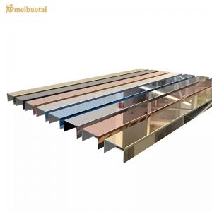 China U6 Profile Mirror Stainless Steel Ceiling Tile Decoration Shape 10FT Length wholesale
