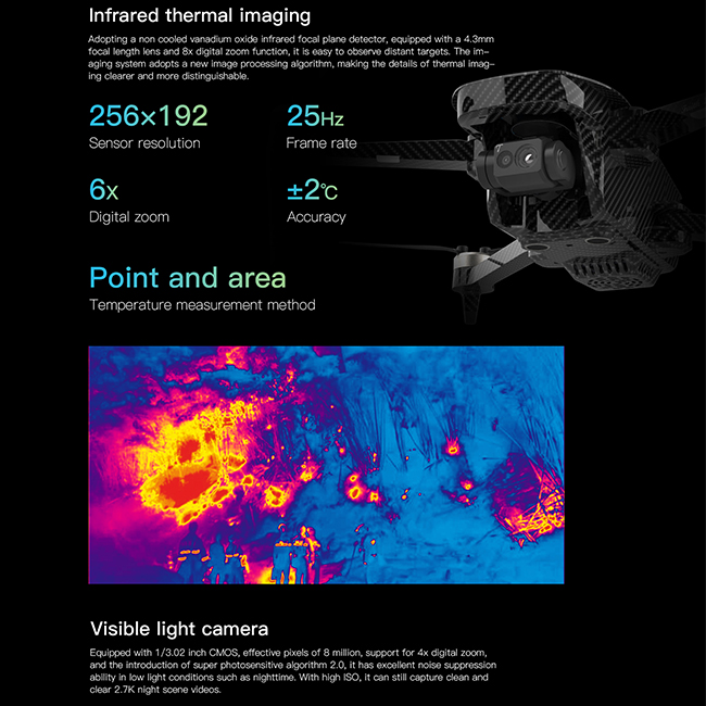 ZAi Professional Survey Drones with 3-axis Gimbal 4K Thermal Camera 2T UAV Drone