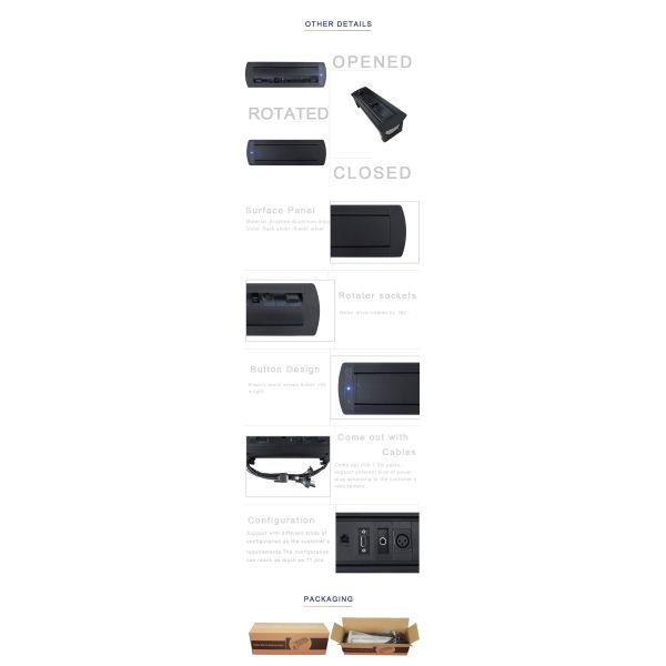Modular design flush mount electric flip up table mount socket outlet with power data connectors