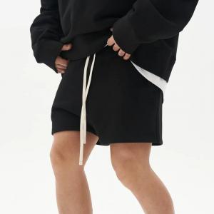 China                  Summer Drawstring Shorts Men Custom Brand Street Swear Running Thick French Terry Cotton Casual Short              on sale