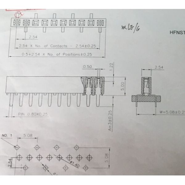 3.0 AMP PA6T PA9T LCP Single Row Pin Header Female PA6T Black
