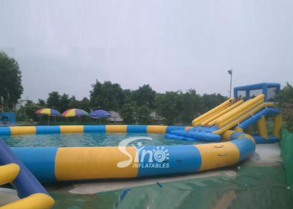 Quality 15m Dia. Pool Kids N Adults Big Inflatable Water Park On Land For Outdoor Rental Business for sale