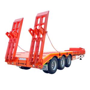 China TITAN New 60 Ton 80 Ton 100 Ton Low Bed Trailer Truck Semi Trailer Low Loader Heavy Equipment for Sale wholesale