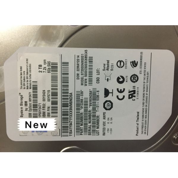 00Y2471 2TB SAS Server Grade HDD , Hard Disk Drive 3.5 Inch 6Gbps V3500 3700