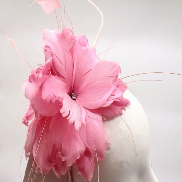 Graduation Party Decoration Goose Feather Fascinator Flower Mount With Headband