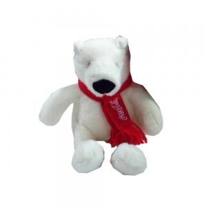 China 29cm 11.42 Inch Gift Stuffed Animal White Bear Coca Cola With Red Scarf wholesale