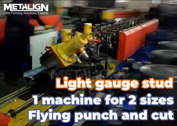 Quality C Shaped Stud Profiles Roll Forming Line With Continuous Punching And Cutting for sale