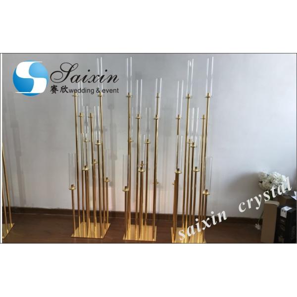 ZT-586 New tall 17arms wedding candelabra centerpieces gold candle holders