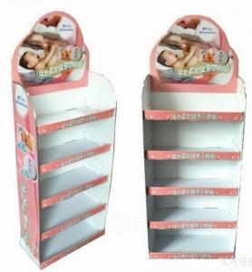 China Pink And White Floor Cardboard Display Box For Grocery Store wholesale